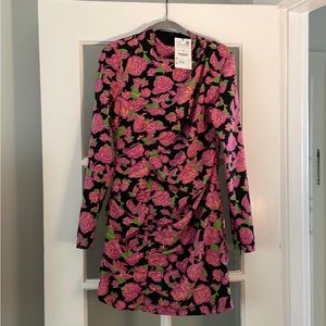Zara rauched floral dress